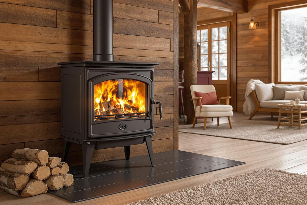 Comment installer un poêle à bois sans conduit de cheminée ? - Sol en dur
